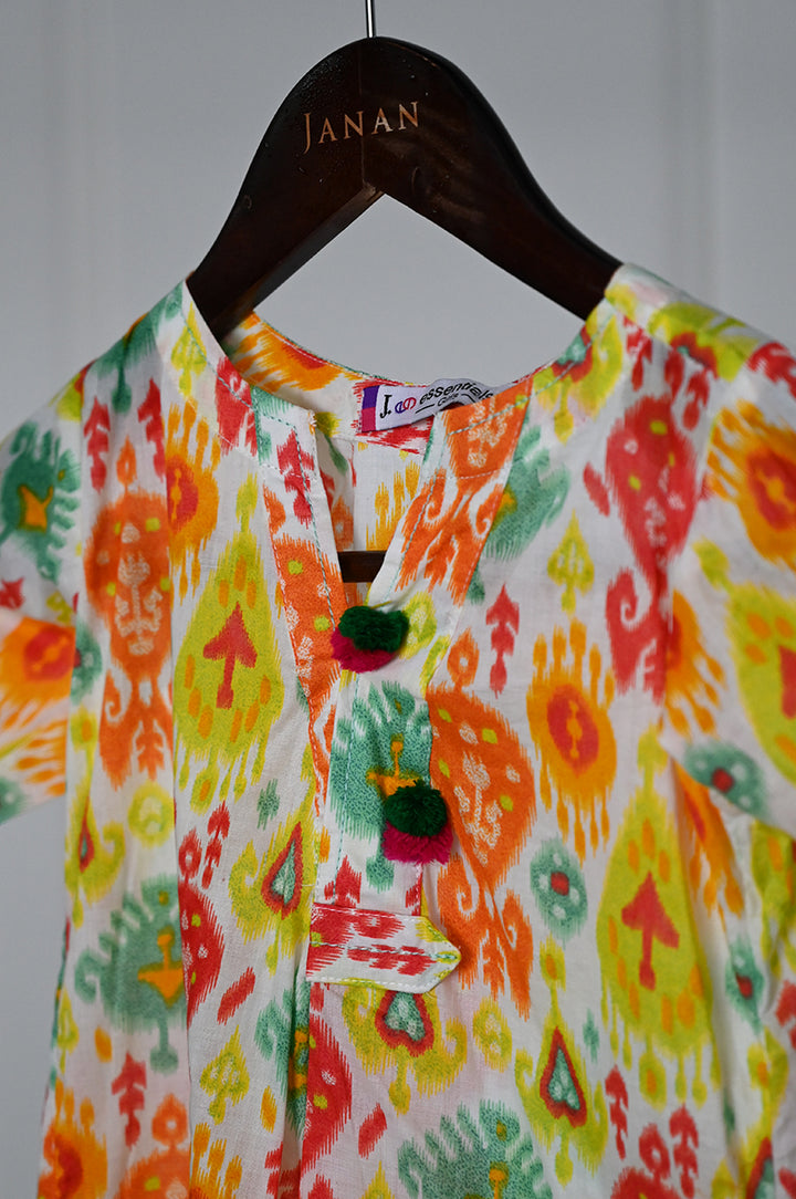 Lawn Multicolor Kurti - J. Junaid Jamshed