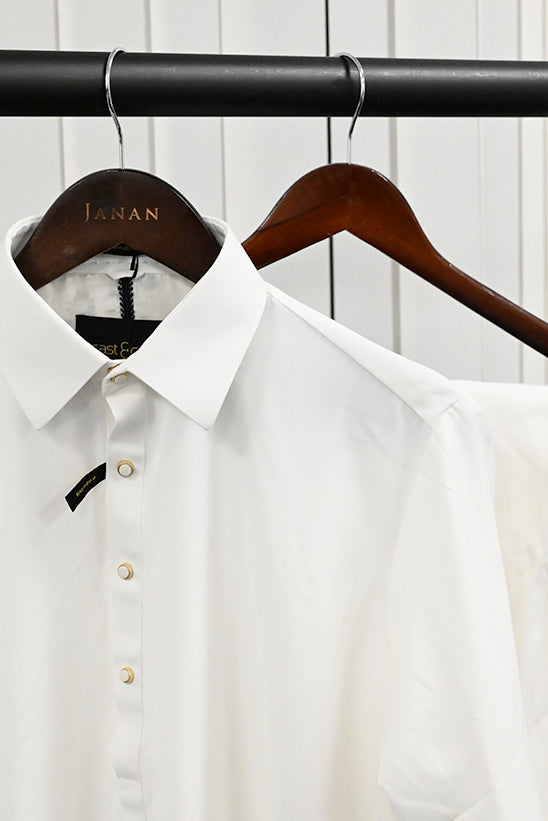 Blended Optical White Shalwar Kameez- Cast & Crew