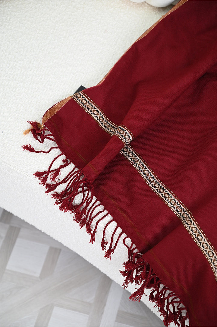 Dhussa Velvet Maroon Shawl - Jiah