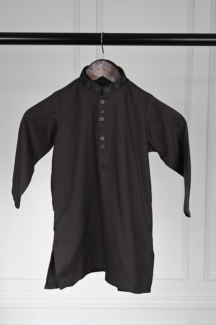 Blended Grey Kurta - J. Junaid Jamshed