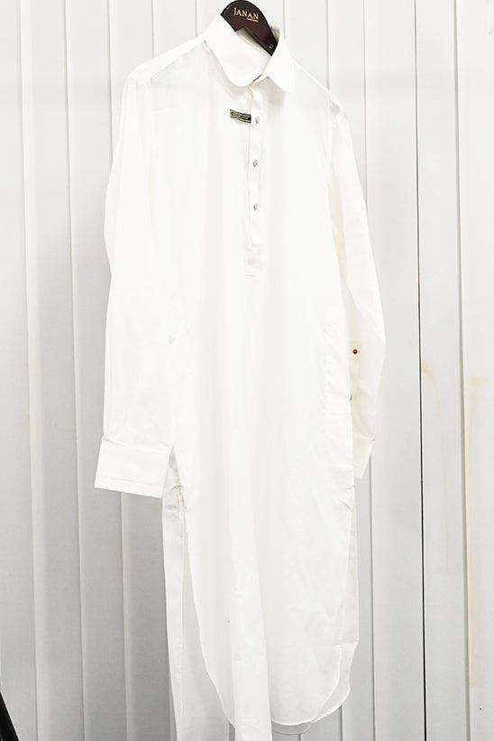 Cotton Off White Shalwar Kameez - Waseem Akram by Almirah
