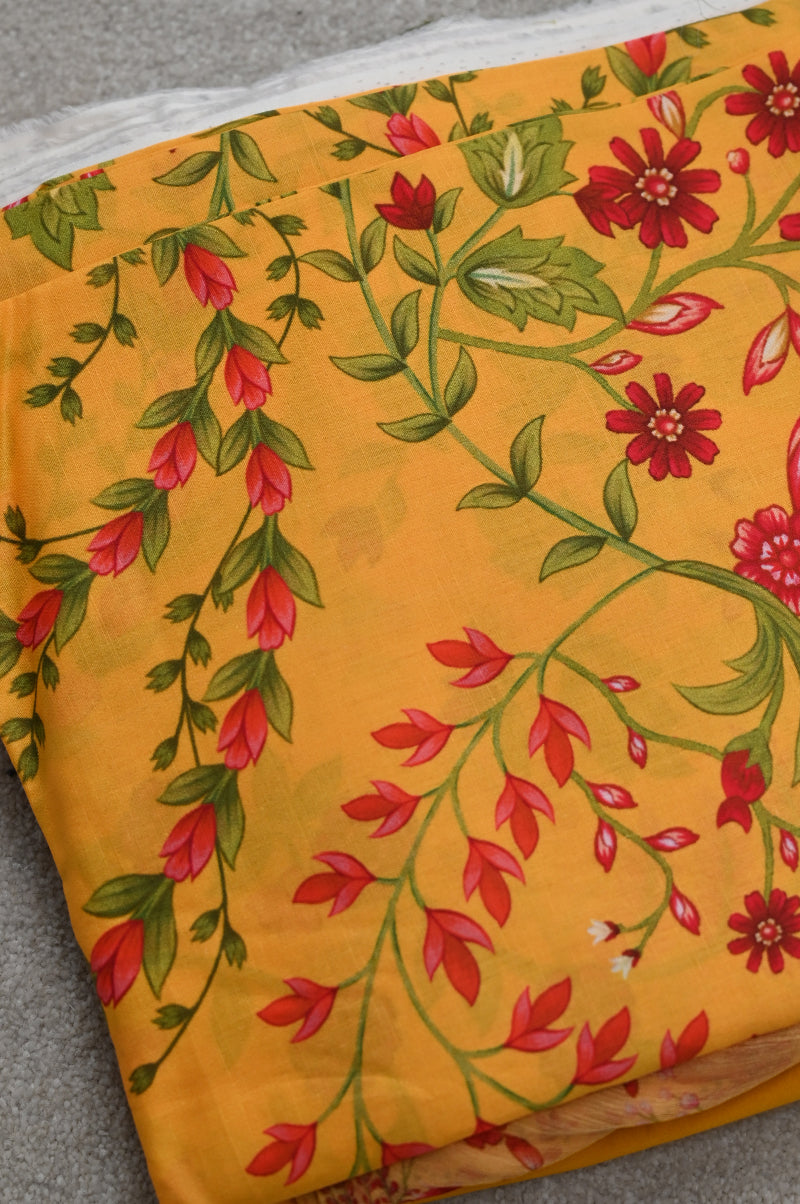 Lawn Yellow Unstitched Suit - Maria B Eid Basic