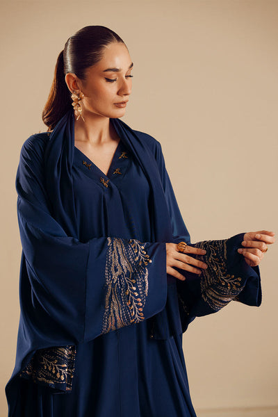 Silk Blue Abaya - Vanya