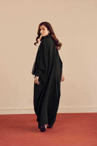 Silk Black Abaya - Vanya