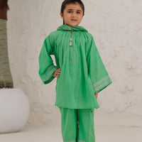 Cotton Dobby Turquoise Stitched Suit - Senorita