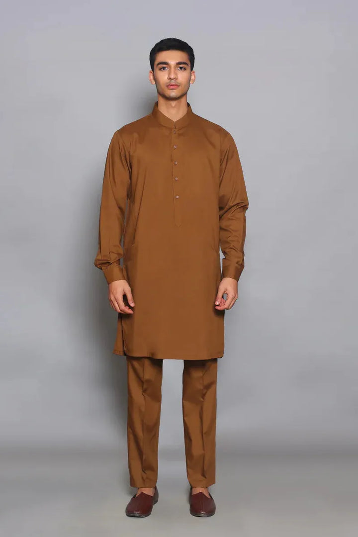 Basic Poly Viscose Breen Slim Fit Suit - Amir Adnan