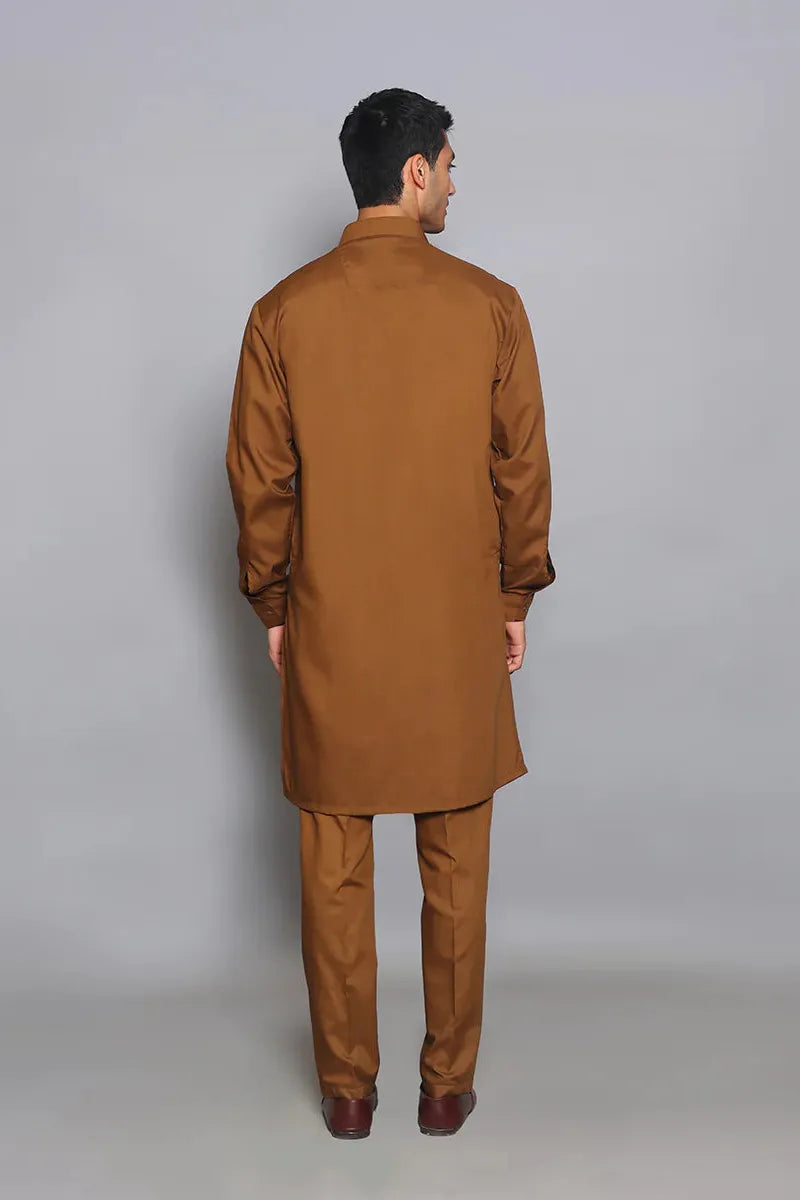 Basic Poly Viscose Breen Slim Fit Suit - Amir Adnan