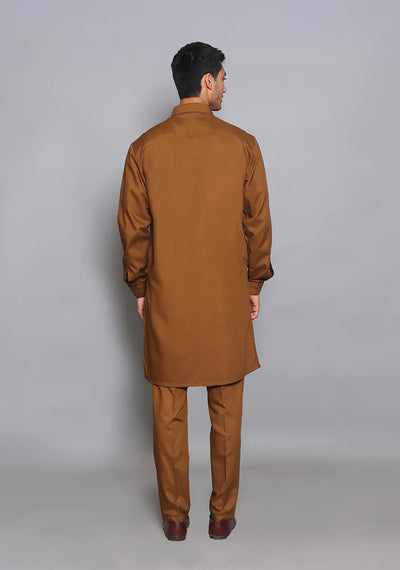 Basic Poly Viscose Breen Slim Fit Suit - Amir Adnan
