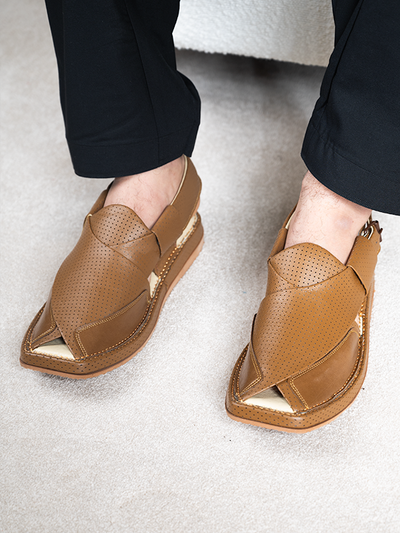 Peshawari Chappal - Brown - Jiah