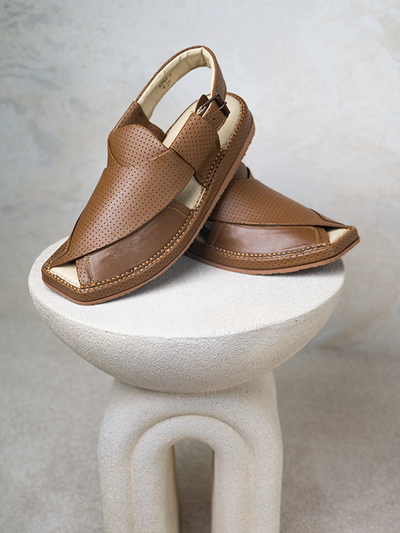 Peshawari Chappal - Brown - Jiah