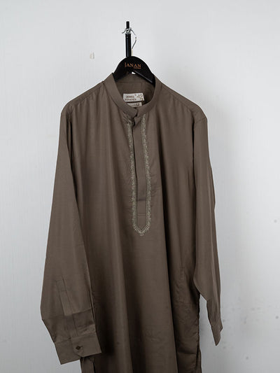 Blended Olive Kurta Shalwar - Bonanza
