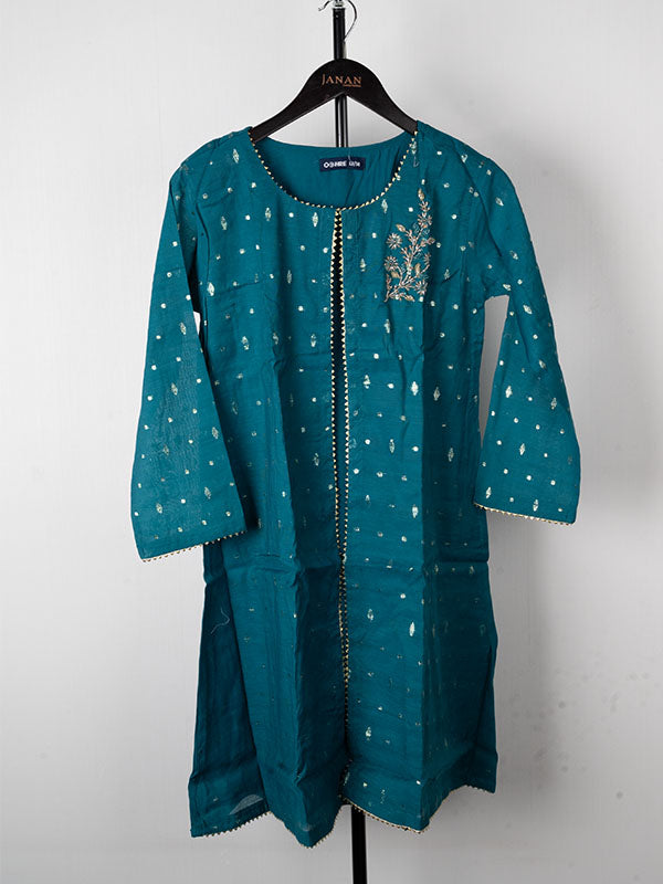Turquoise Stitched Suit - Ochre