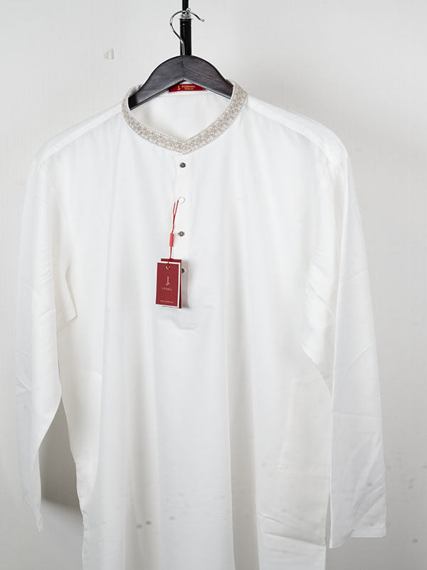 Blended White Special Kurta - J. Junaid Jamshed