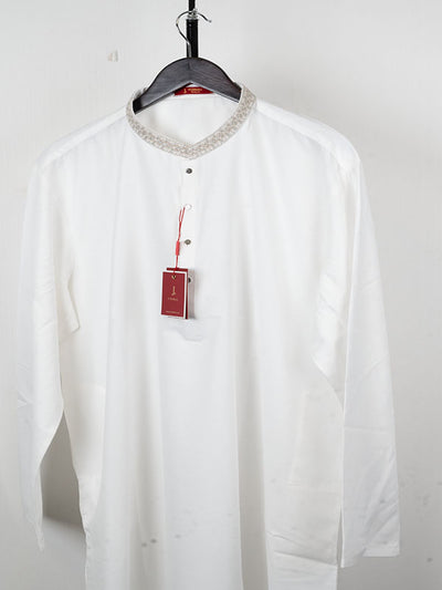 Blended White Special Kurta - J. Junaid Jamshed