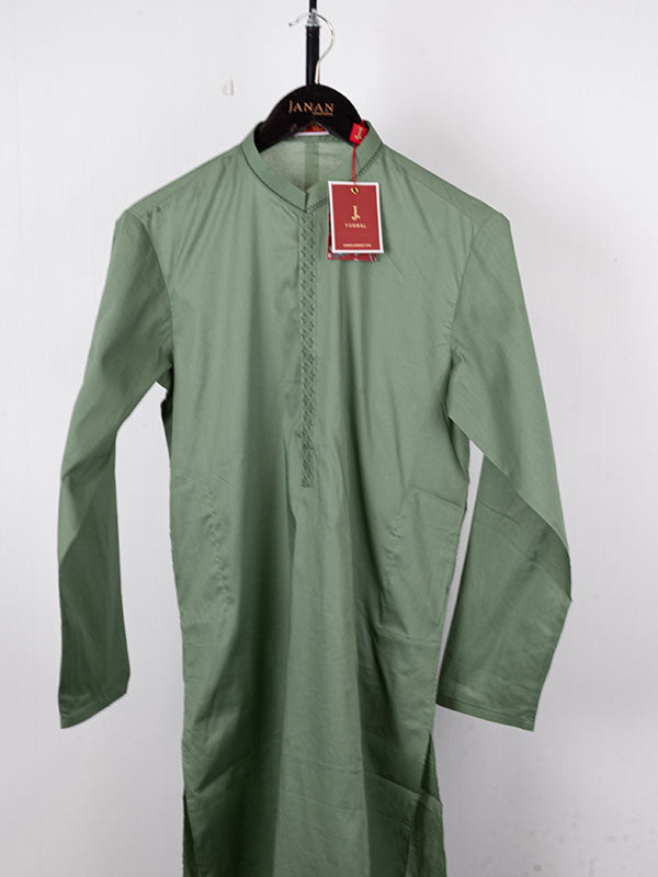 Cotton Green Kurta - J. Junaid Jamshed