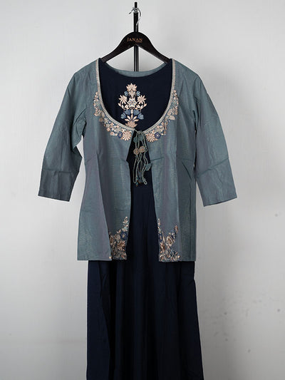 Printed Embroidered Turqoise 3 Piece Suit - Nishat
