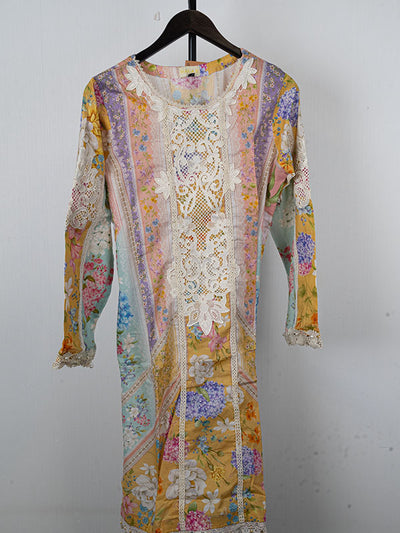 Embroidered Organza Beige Stitched Suit - Maria B Luxury Lawn
