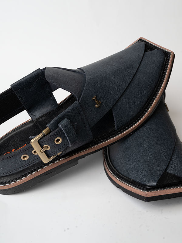 Plain Grey Peshawari Chappal - J. Junaid Jamshed
