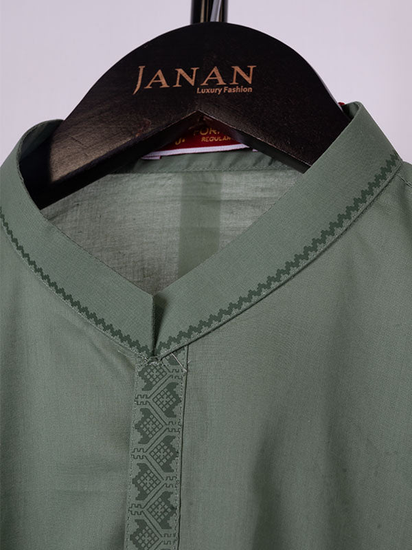 Cotton Green Kurta - J. Junaid Jamshed
