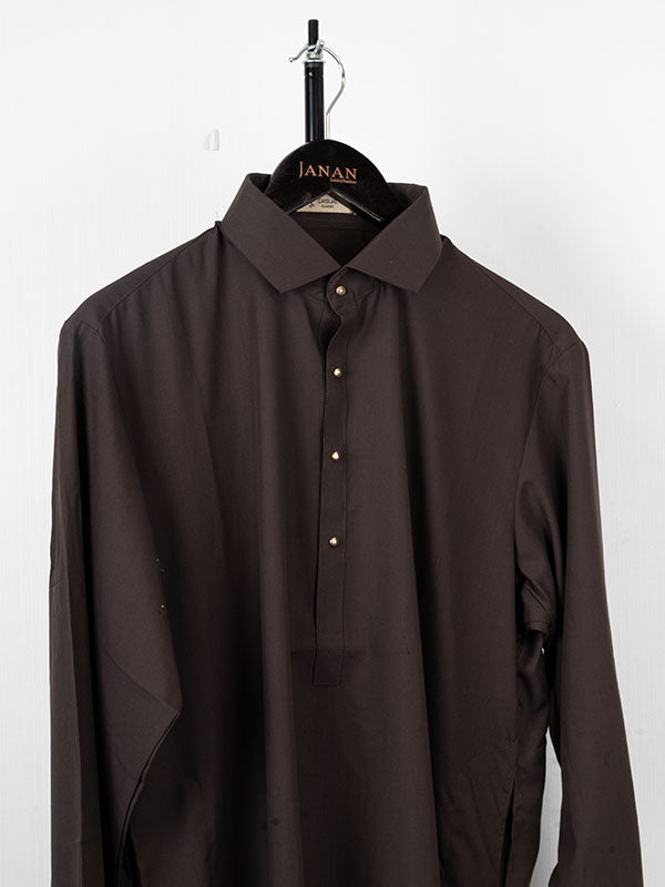 Blended Brown Kurta Trouser - J. Junaid Jamshed