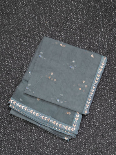 Printed Embroidered Turqoise 3 Piece Suit - Nishat