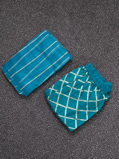 Turquoise Stitched Suit - Ochre