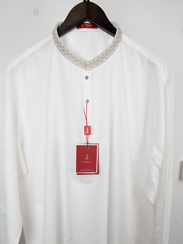 Blended White Special Kurta - J. Junaid Jamshed