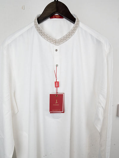 Blended White Special Kurta - J. Junaid Jamshed