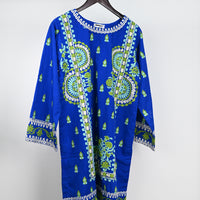 Khaddar Printed Royal Blue Stitched Suit - Gul Ahmed