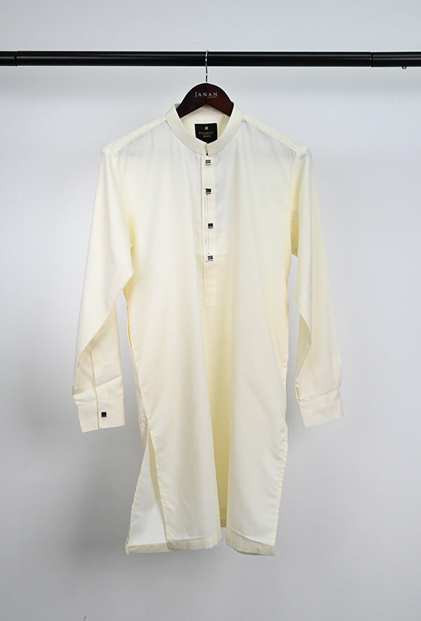 Blended Cream Kurta Trouser - President by Gul Ahmed