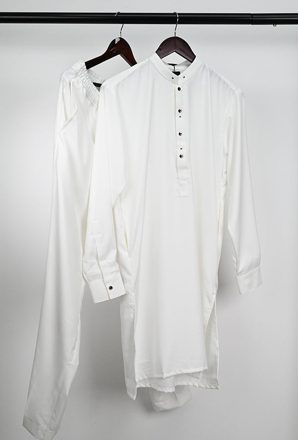 Blended White Kurta Trouser - President by Gul Ahmed