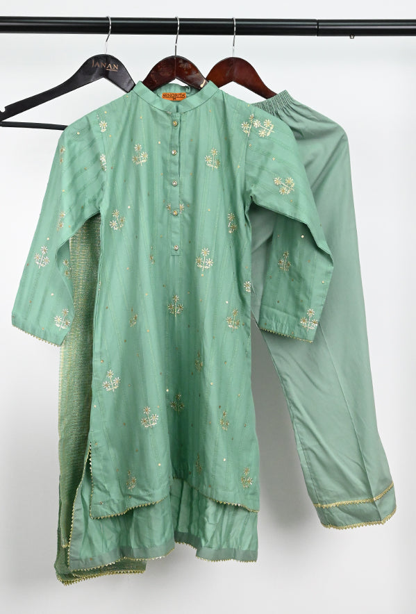 Golden Green Stitched Suit - Senorita
