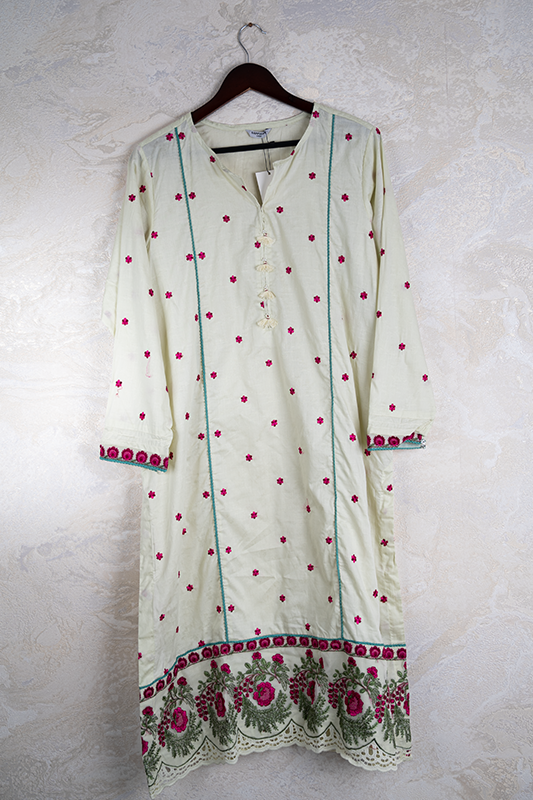 Ivory Stitched Suit - Sapphire