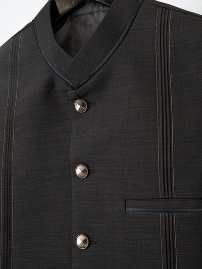 Suiting Brown Waist Coat - J. Junaid Jamshed