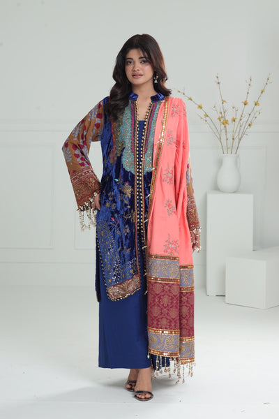 Design 1 - Sana Safinaz Velvet Luxury Stitched Collection