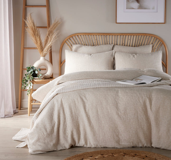 Vantona Loom Range Stone Gauze Duvet Cover Set - Stone
