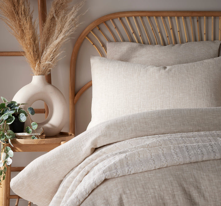 Vantona Loom Range Stone Gauze Duvet Cover Set - Stone
