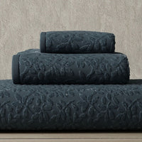 Vantona Luxury Leaf Jacquard Cotton Towel - Grey