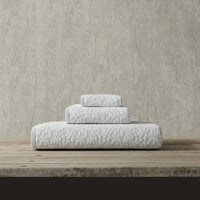 Vantona Luxury Leaf Jacquard Cotton Towel – White