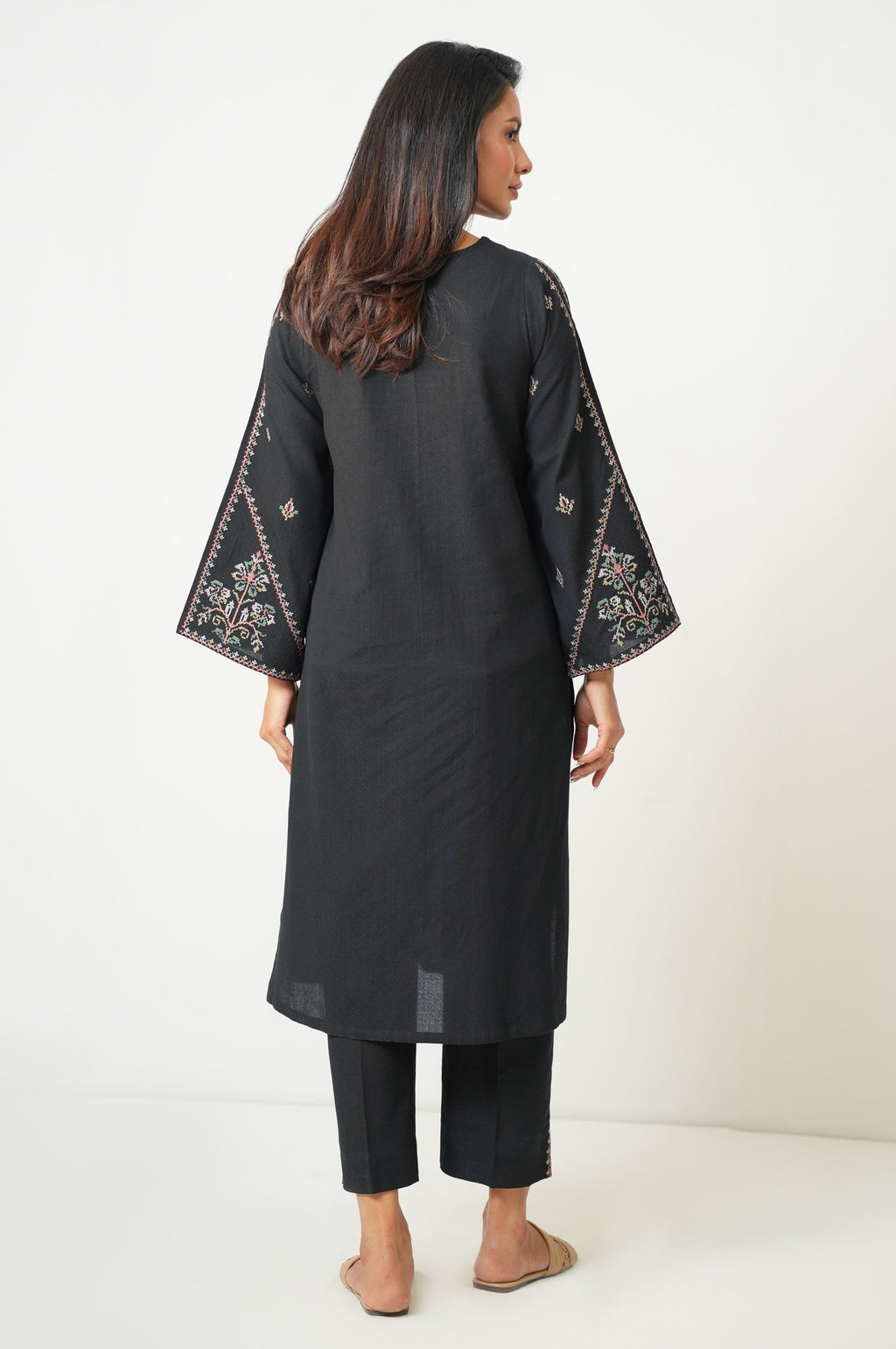 Dobby Black Stitched Suit - Zeen