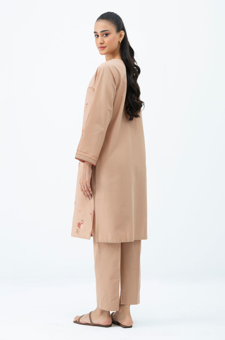 Slub Beige Stitched Suit - Zeen