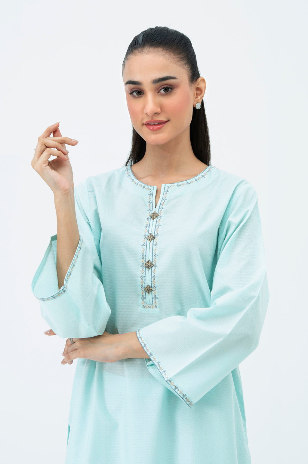 Dobby Light Blue Stitched Suit - Zeen