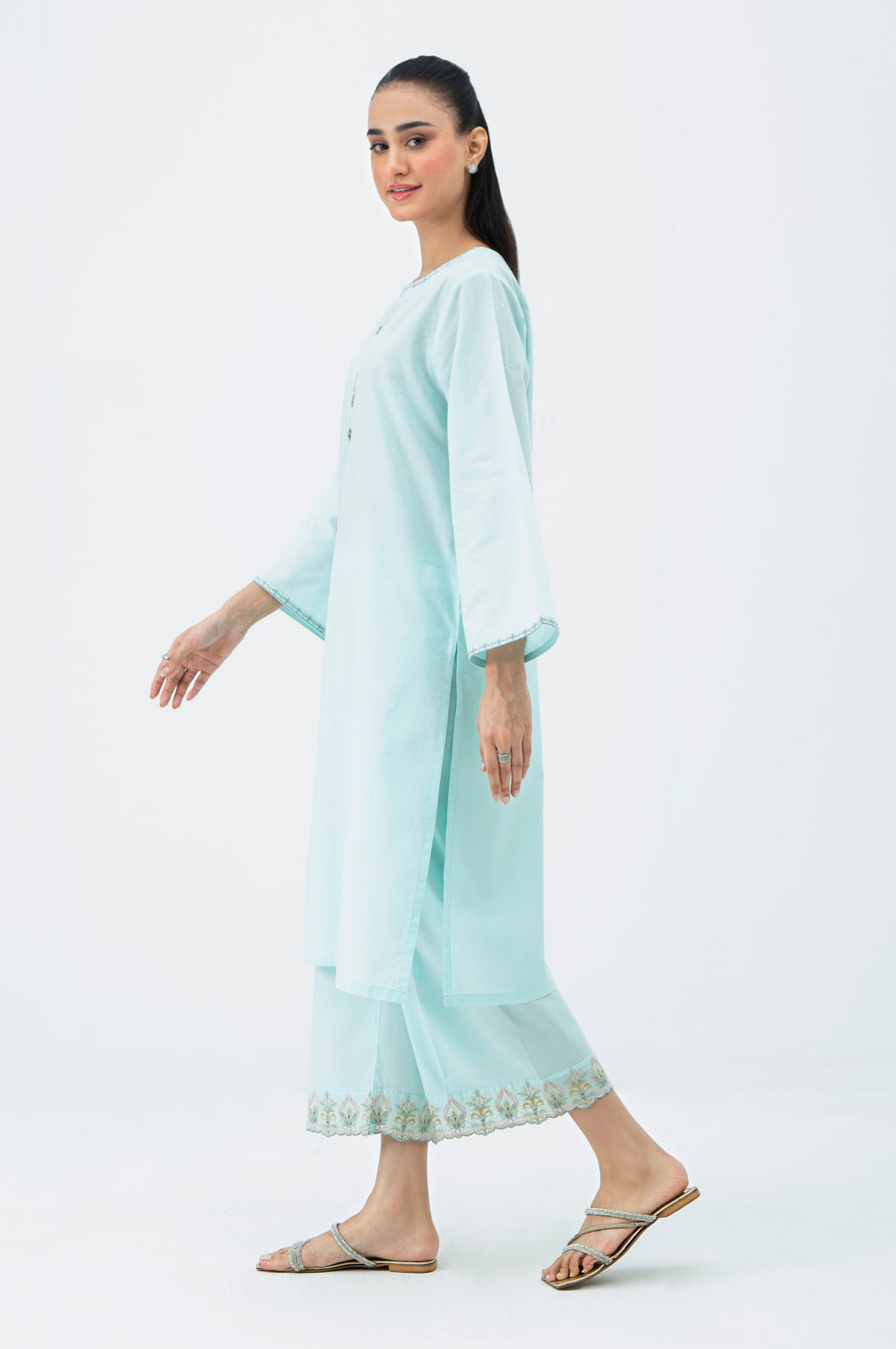 Dobby Light Blue Stitched Suit - Zeen