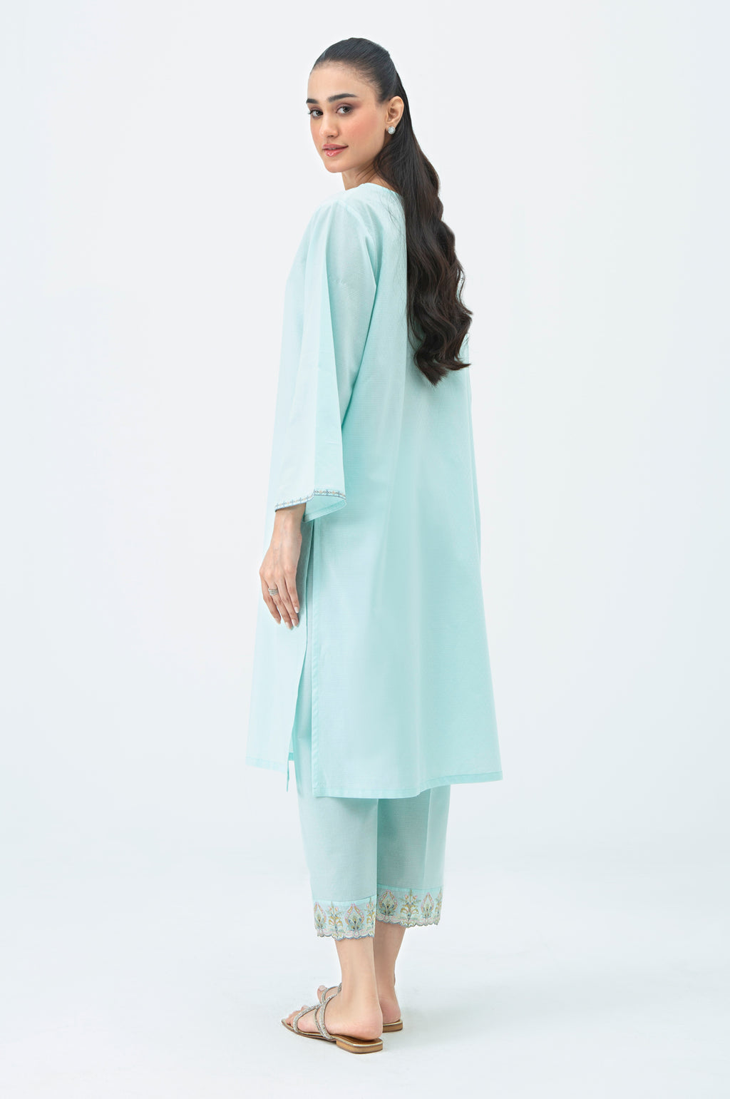 Dobby Light Blue Stitched Suit - Zeen