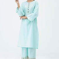 Dobby Light Blue Stitched Suit - Zeen