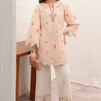 Embroidered Lawn Blush Peach Stitched Suit - Charizma