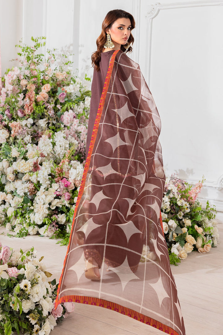 Embroidered Raw Silk Brown Stitched Suit - Charizma