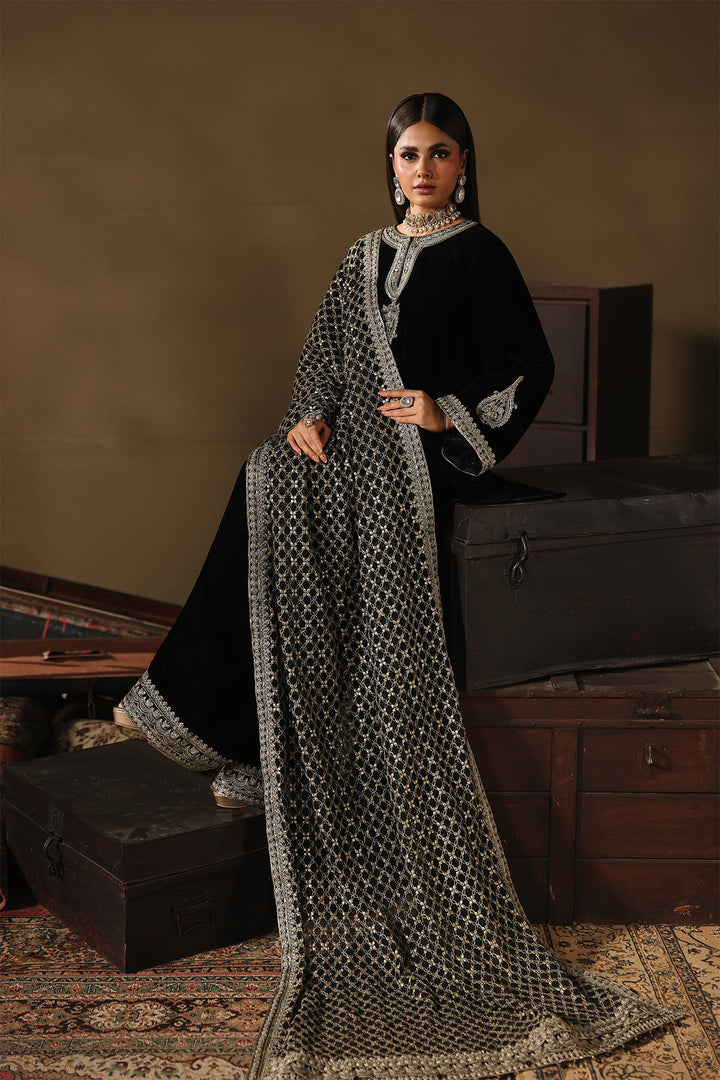 Velvet Black Stitched Suit - Charizma