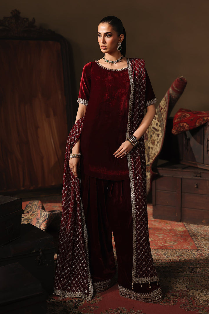 Velvet Red Stitched Suit - Charizma