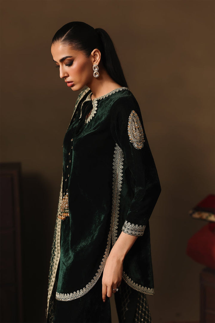 Velvet Green Stitched Suit - Charizma